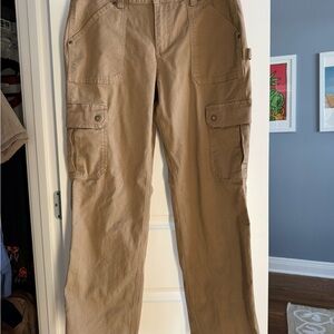 Women's DuluthFlex Fire Hose Relaxed Leg Cargo Work Pants 10x31 Dark Camel Color